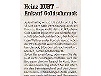 Heinz KURT — Ankauf Goldschmuck